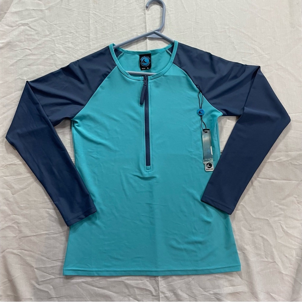 128. NWT Blue‎ Long Sleeve Swim ZipUp (L)